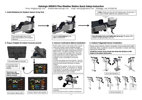 Sainlogic Professional WiFi Weather Station Installation Manual