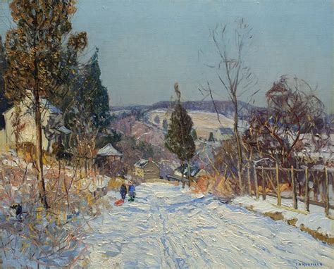 The Road to Pleasantville - Edward Redfield | Impressionist landscape, Winter landscape ...