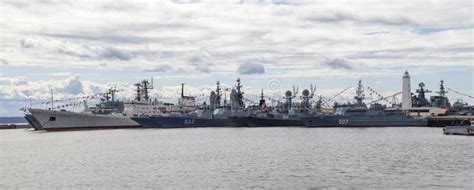 Ships of the Baltic Fleet in the Middle Harbor. Kronstadt Editorial ...