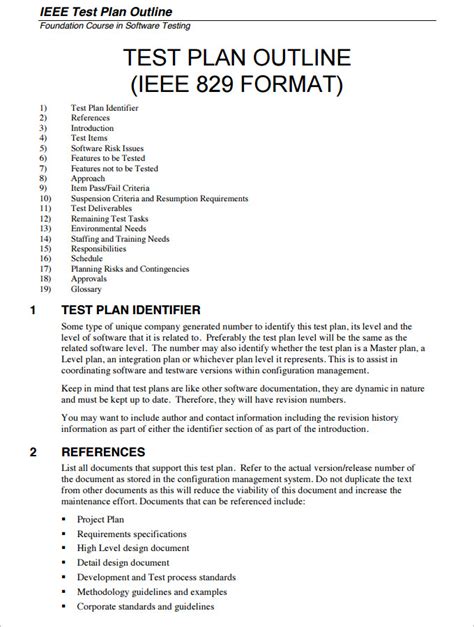 8+ Sample Software Test Plan Templates - DOC, PDF