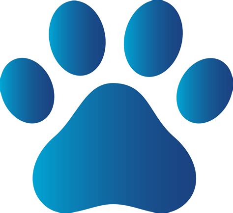 Blue Dog Paw Print - Free Clip Art