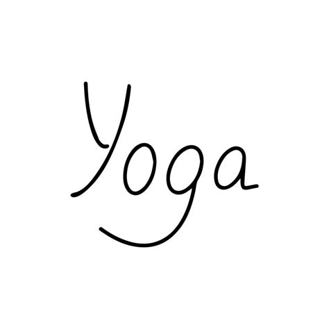 Yoga handwritten word. Black and white vector 16023367 Vector Art at ...