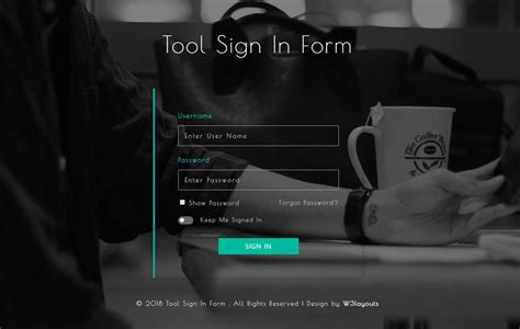 Tool Sign in Form Flat Responsive Widget Template. - w3layouts.com