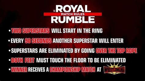 What are the rules of WWE Royal Rumble?