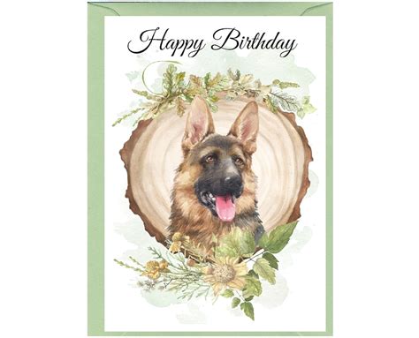 German Shepherd Dog happy Birthday Card 6 X - Etsy