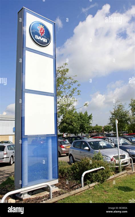 SAAB Swedish Car dealership and forecourt Stock Photo - Alamy