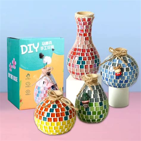 【Ready Stock】Mosaic Vase home-made Vase handmade Vase DIY creative Vase present Diy gift ...