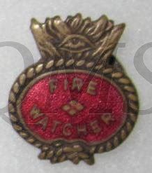 WW2 Fire Watcher, All Seeing Eye, Volunteer War Worker's Lapel Badge.