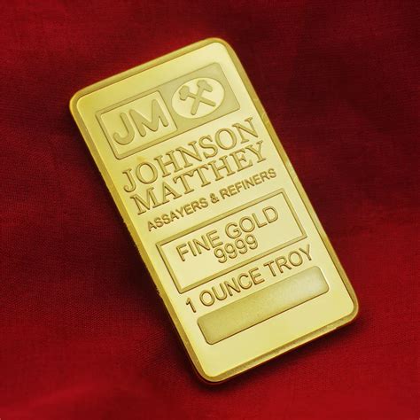 The Johnson Matthey JM bullion coin 1 OZ Coin Silver plated 24K gold plated bar ingot badge with ...