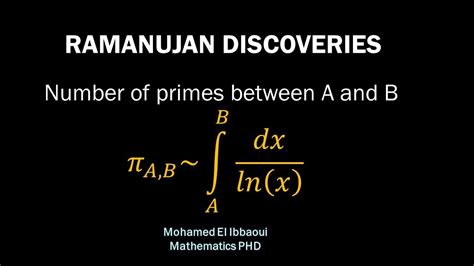 #Ramanujan discoveries (1st fact: prime numbers formula) - YouTube