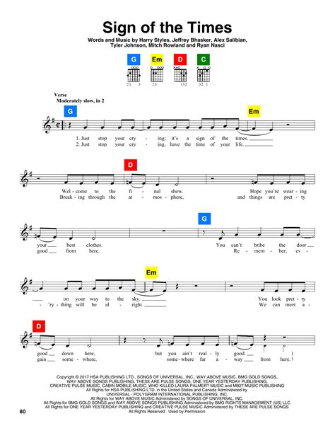 Harry Styles "Sign Of The Times" Sheet Music Notes | Download Printable PDF Score 194628