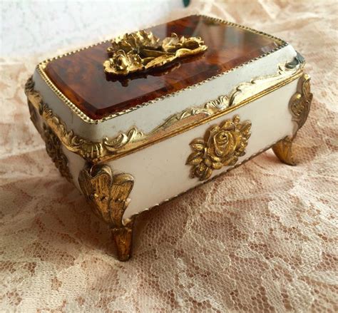 Antique Victorian Music Box, Golden Musical Box, Vintage Musical Box, Collectible Box | Music ...