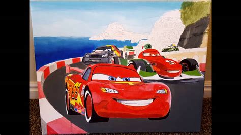 Lightning McQueen Painting Step by Step - YouTube