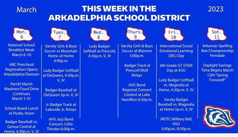 Arkadelphia School District Activities March 6-10 | Arkadelphia Public Schools