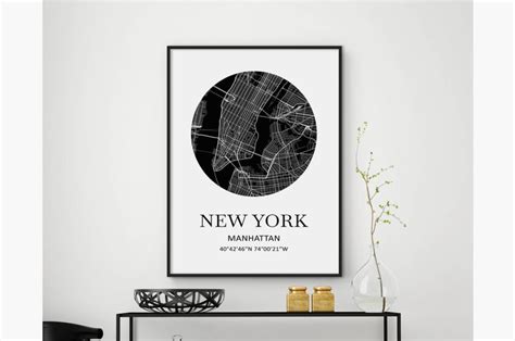 New York City Map Print Wall Art Graphic by StoreArtPrints · Creative Fabrica