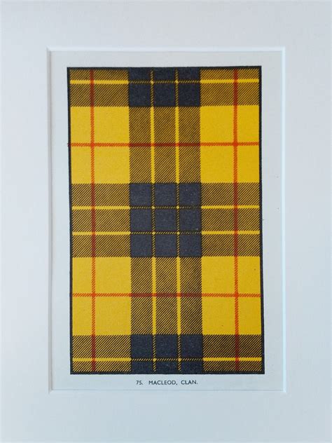 Macleod Clan Scottish Tartan Print with Mount Original | Etsy