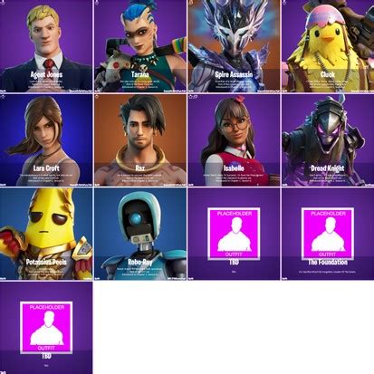 Fortnite Chapter 2 Season 6 Battle Pass Skins including Lara Croft ...