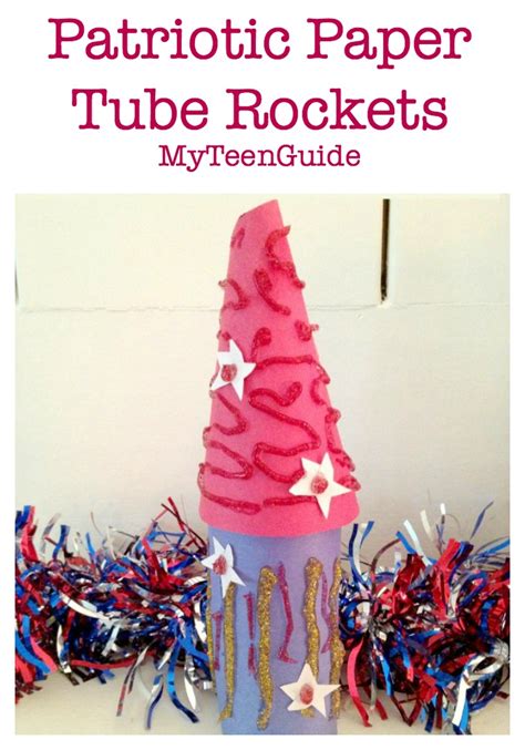 4th of July Craft for Kids: Patriotic Paper Tube Rockets