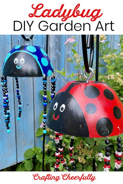 DIY Ladybug Garden Art Tutorial - Whimsical garden art for your yard!