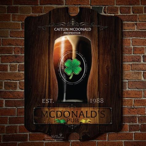 Failte Irish Pub Personalized Wooden Sign Brown Irish Bar - Etsy