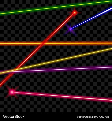 Laser beams on transparent plaid background Vector Image