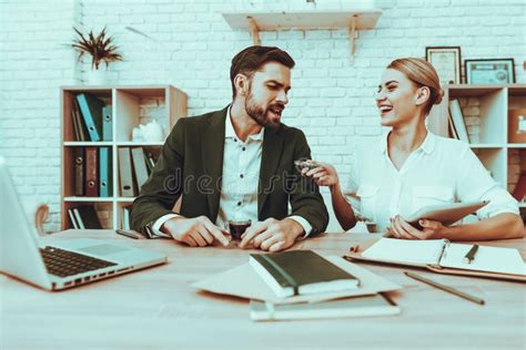 Journalist is Interviewing a Businessman on Video Stock Photo - Image of bloggers, modern: 135764528