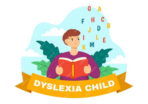 Premium Vector | Dyslexia Children Vector Illustration of Kids Dyslexia Disorder and Difficulty ...