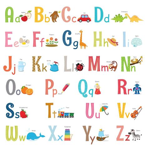 Alphabet Wall Stickers (Large) | Wall stickers kids, Kids wall decals ...