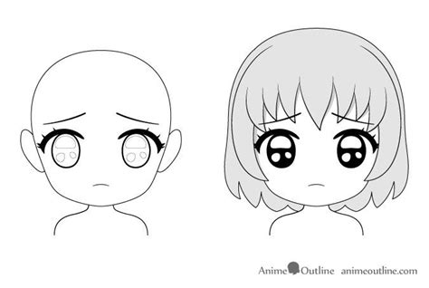 Anime chibi puppy eyes facial expression drawing | Anime face drawing ...