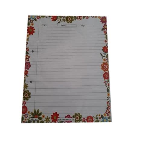 Floral Printed Border Project Paper, Size: A4, Rs 50 /packet Riddhi Sales Corporation | ID ...