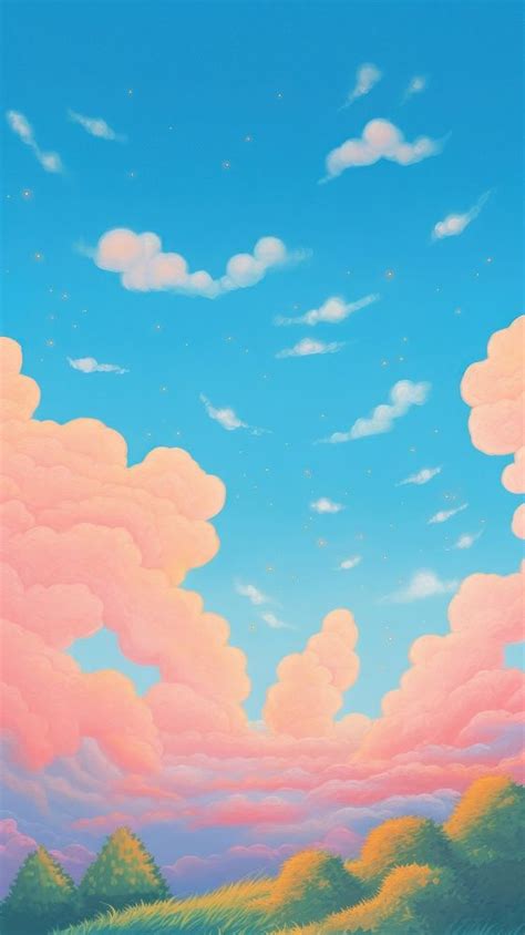 Clouds blue sky outdoors painting | Free Photo Illustration - rawpixel