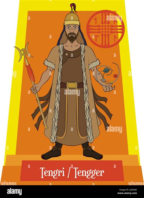 Illustration vector isolated of Mongolian mythical gods, tengri Stock ...