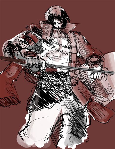 Digital sketch of Zangetsu : r/Bloodstained