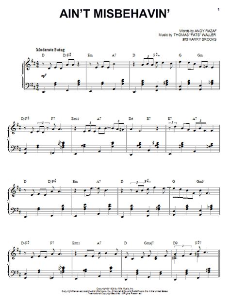 Ain't Misbehavin' Sheet Music