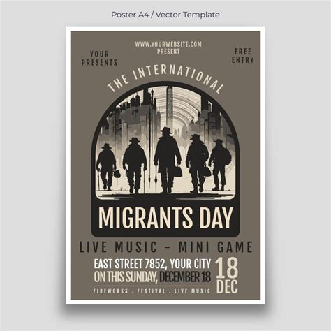 Premium Vector | International Migrants Day Poster Template