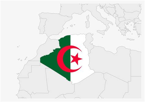 Algeria map highlighted in Algeria flag colors 12857666 Vector Art at ...