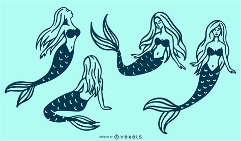 Mermaid Doodle Illustration Collection | Mermaid drawings, Doodle illustration, Illustration