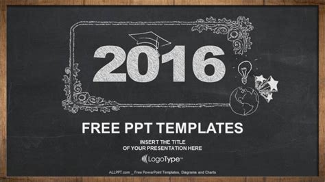 2016, concept on blackboard PowerPoint Templates