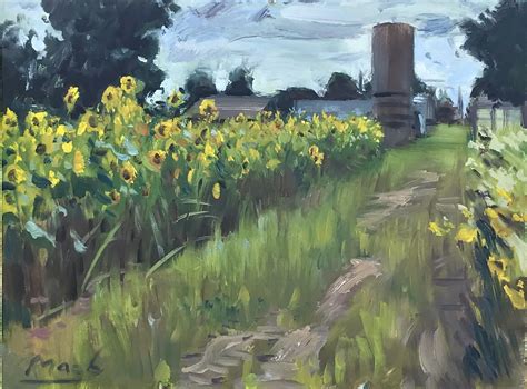 Painting Sunflowers at Sunrise Farm this morning (oil on canvas 18x24) : r/Hamilton