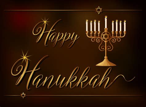 Modèle de carte Happy Hanukkah avec lumière et symbole d'étoile ...