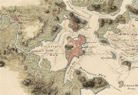 Old Boston Harbor Map Art Print 1775 Antique by BlueMonoclePrints