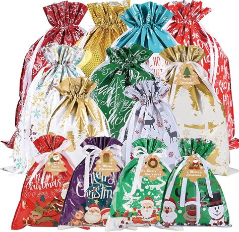 Amazon.com: 40 PCS Christmas Drawstring Gift Bags Assorted Sizes ...