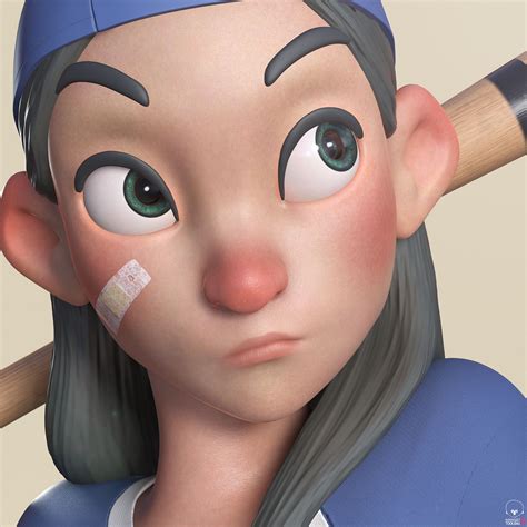 Pin by 大头巨栗酱 on 3D ART | Baseball girls, 3d character, Science fiction art retro