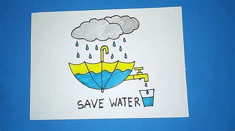 Save Water Save Life Drawing Easy - Simple way to draw water tap.