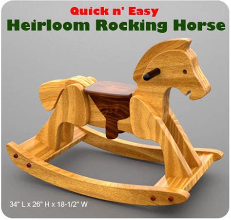 Quick N' Easy Heirloom Rocking Horse Wood Toy Plans & Patterns PDF ...