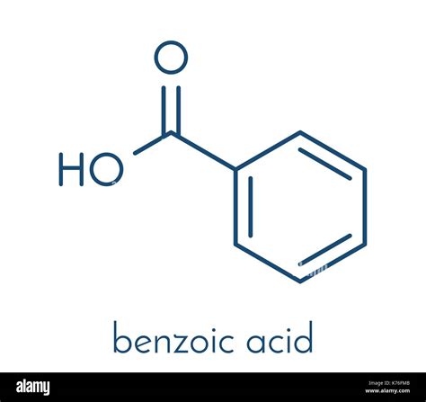 Benzoic acid molecule. Benzoate salts are used as food preservatives ...