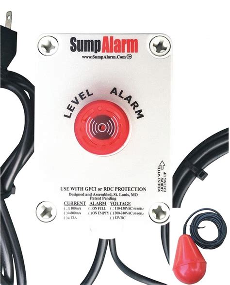 SUMP ALARM, Visual, IP65, High Water Alarm - 60KR57|SA-120V-1L-20SB - Grainger