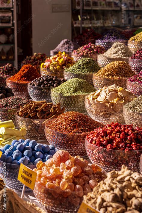 Spices in Dubai Spice Souk. The Spice Souk is located in Deira, in ...