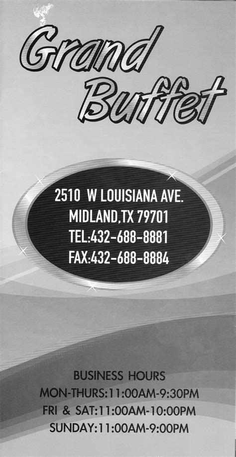 Grand Buffet – Menu – Midland – Midland Menus