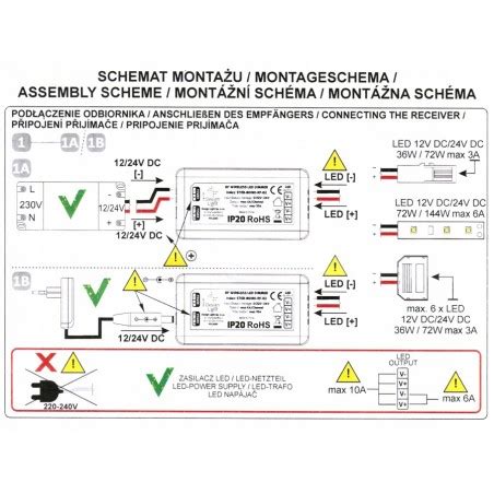 Zdalne sterowanie oświetleniem LED. Ściemniacz. Radio, 12V, 120W, SELI